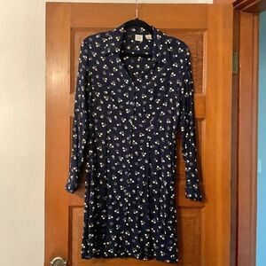 GAP Long Sleeve Navy Floral Dress